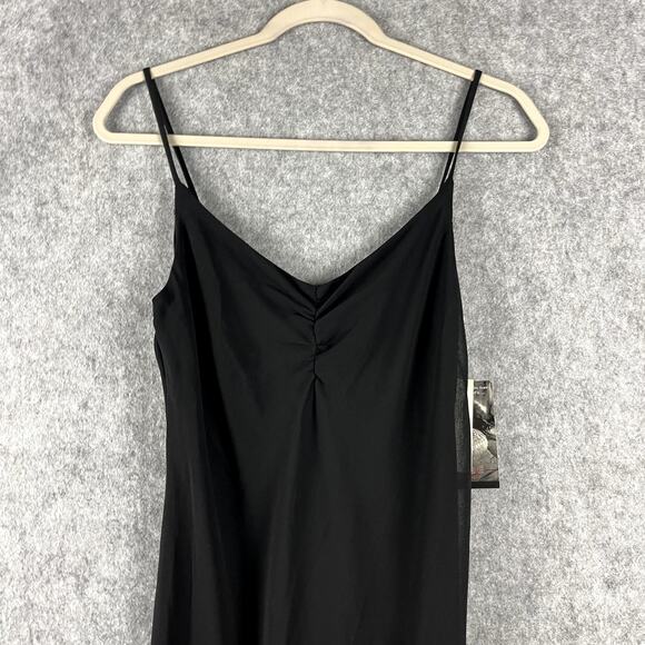 VTG Whimsigoth Witchy Fairy Maxi Dress Womens 7 Black Ruffle Y2K 90s Rampage NEW - Picture 2 of 14